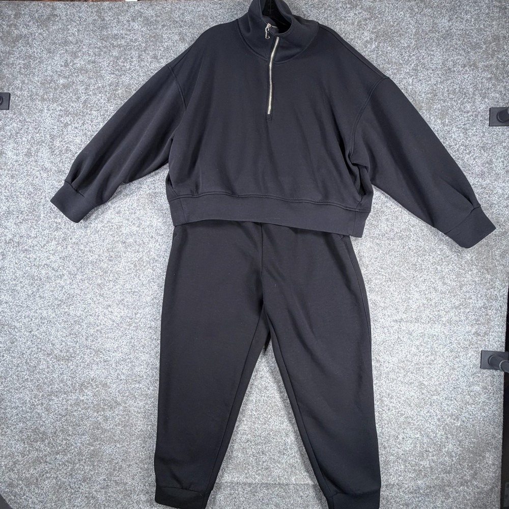 Old Navy Active Bounce Fleece Tracksuit Women XL Quarter Zip Mock Neck High Rise